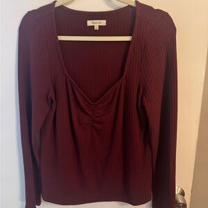 Madewell Deep Red Long Sleeve Top